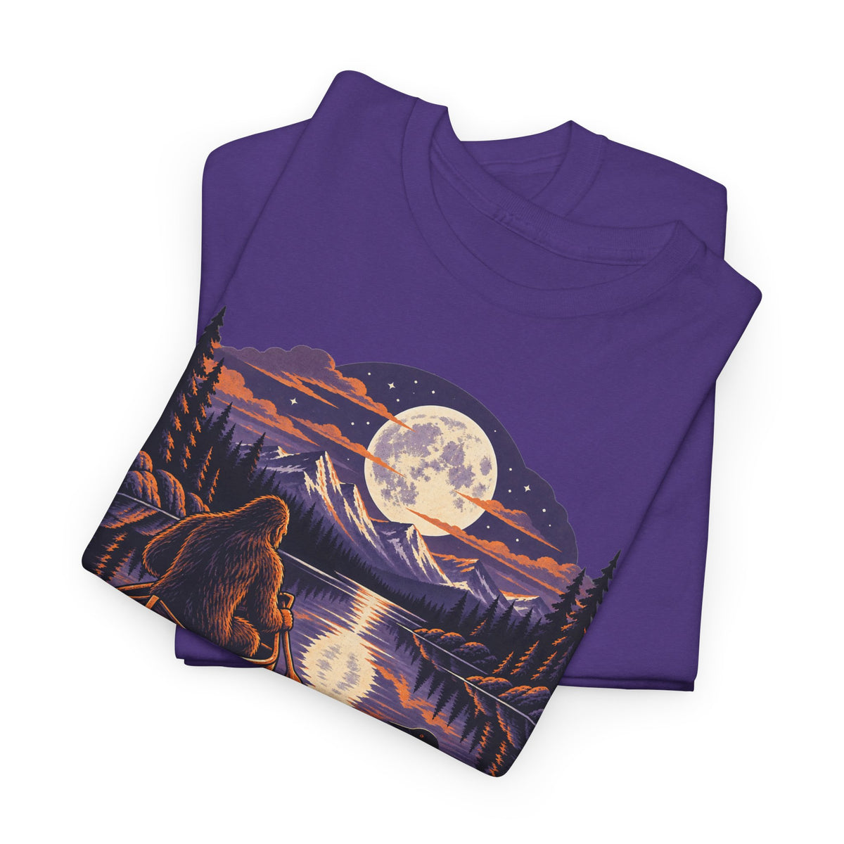 Paddle After Dark Canoe T-Shirt, Moonlit Lake Night Paddling Shirt for Men and Women, Vintage Canoeing Gift Tee