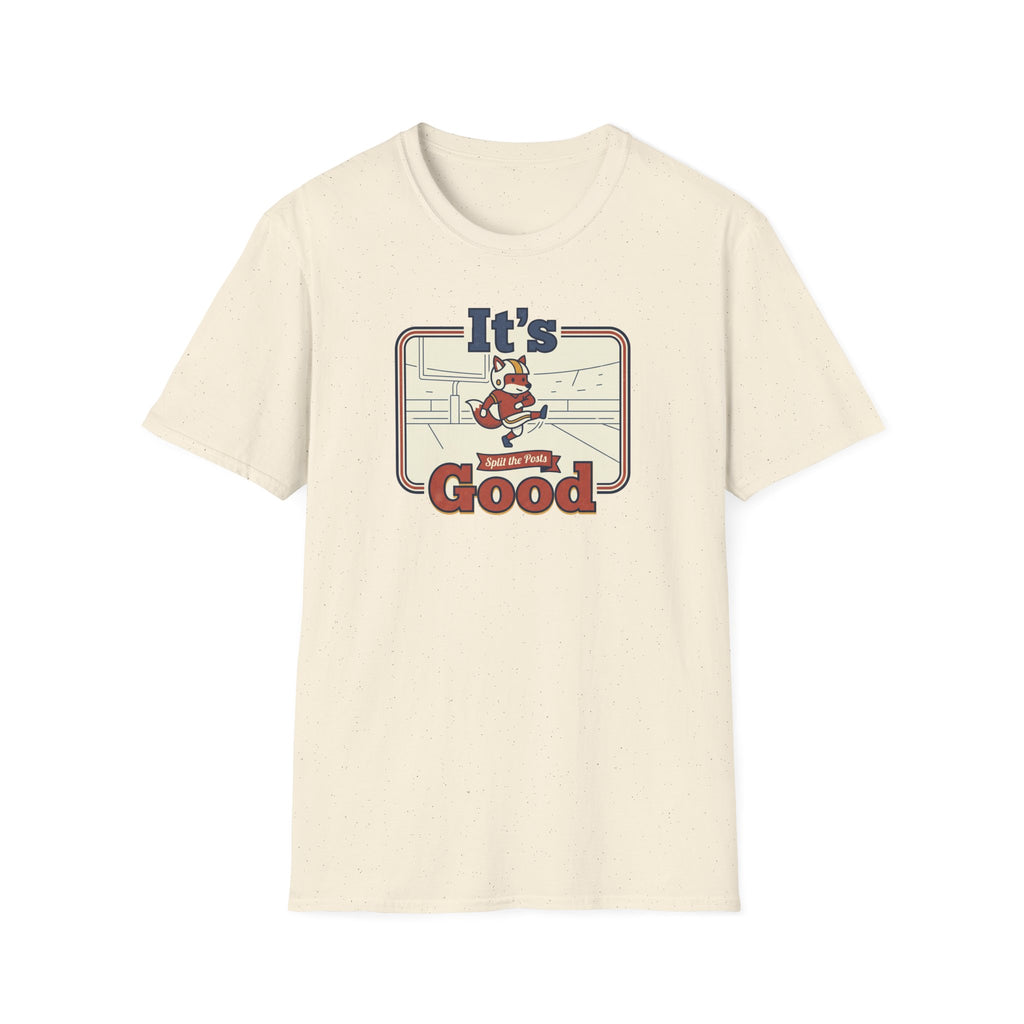 Natural cream short-sleeve T-shirt with fox skate graphic and “It’s Good” text
