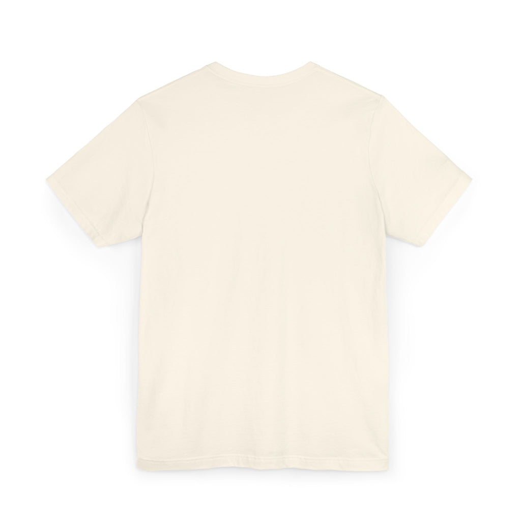 Cream crew-neck T-shirt, plain back view
