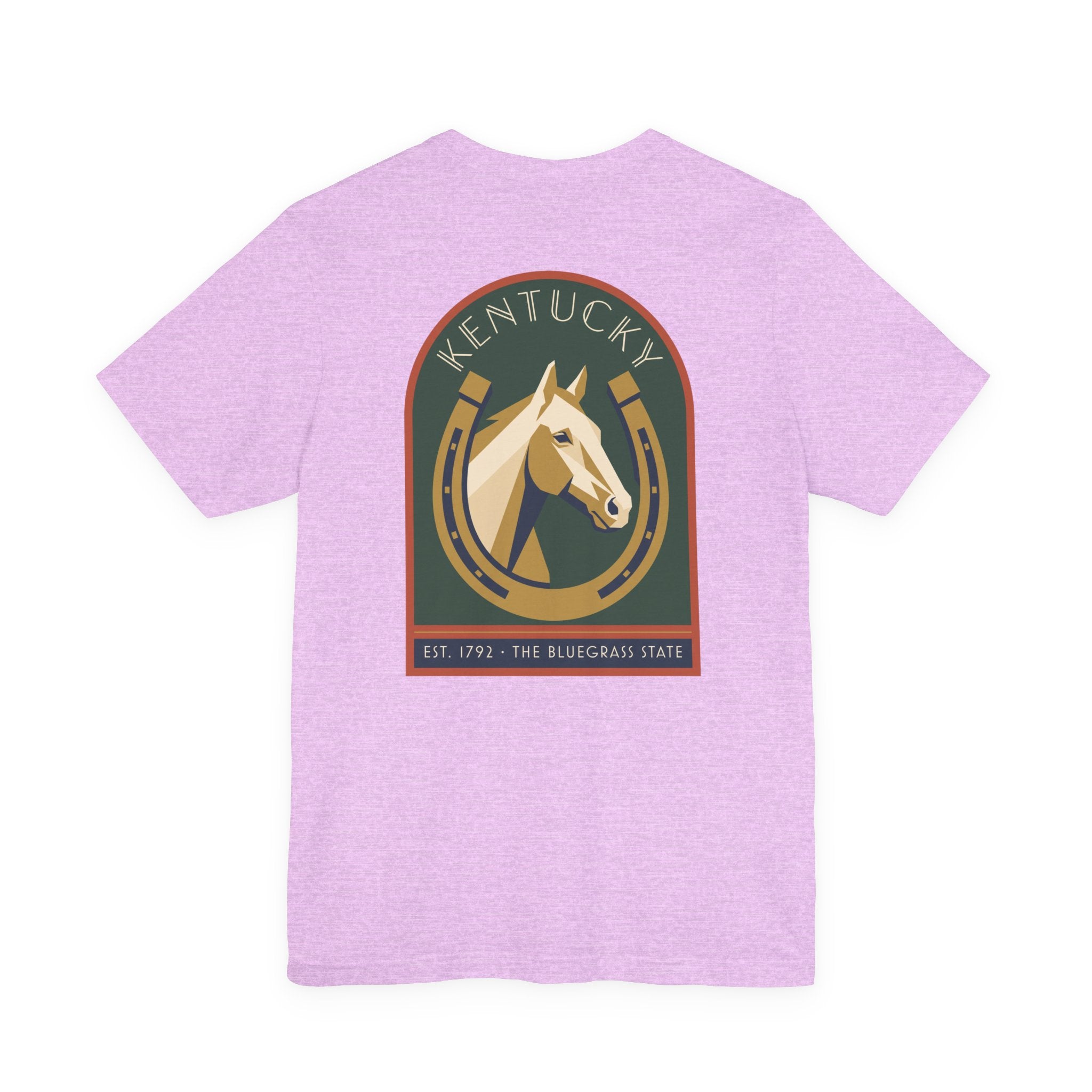 Lavender T-shirt with Kentucky horse crest graphic