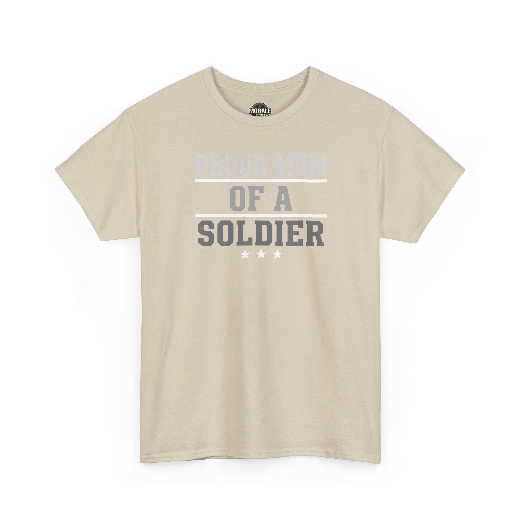 Beige crew-neck T-shirt with 