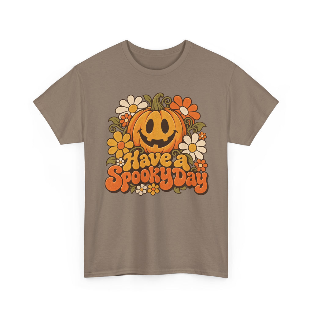 Have a Spooky Day Retro Pumpkin T-Shirt, Groovy Floral Jack O Lantern Halloween Shirt for Women and Men, Fall Teacher Tee