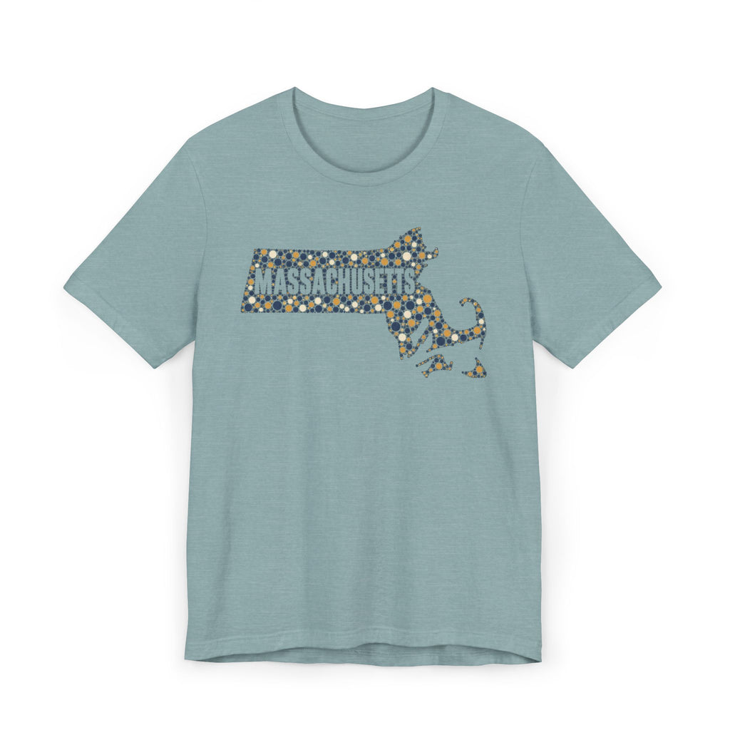 Massachusetts State Floral Map T-Shirt | Massachusetts Outline Graphic Tee