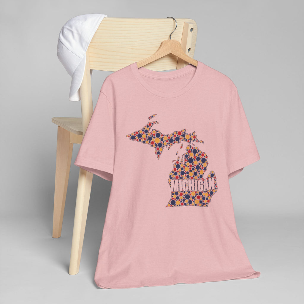 Michigan State Floral Map T-Shirt | Michigan Outline Graphic Tee
