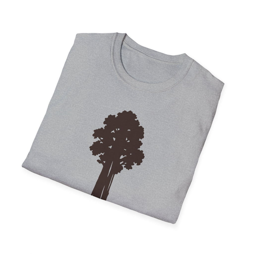 Sport Grey T-shirt with dark tree silhouette graphic on chest