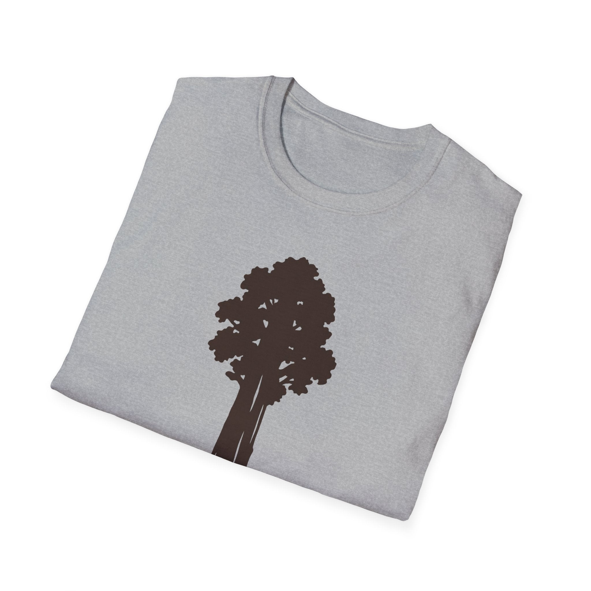 Sport Grey T-shirt with dark tree silhouette graphic on chest