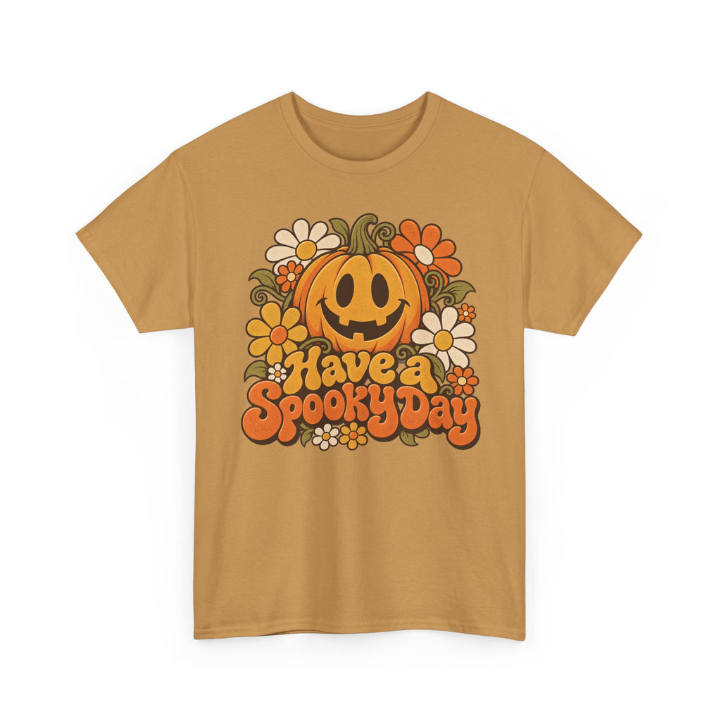 Have a Spooky Day Retro Pumpkin T-Shirt, Groovy Floral Jack O Lantern Halloween Shirt for Women and Men, Fall Teacher Tee