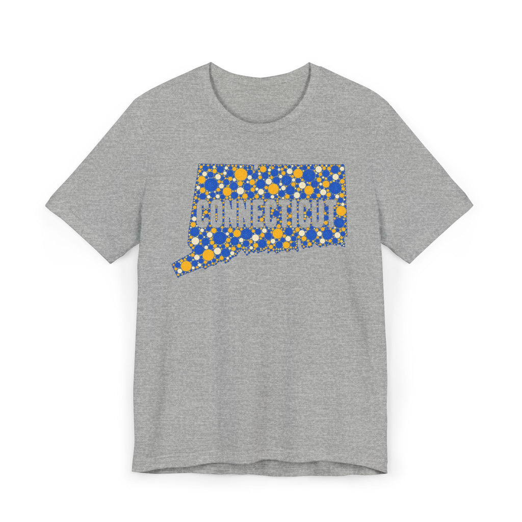 Connecticut State Floral Pattern T-Shirt | Connecticut Map Outline Graphic Tee