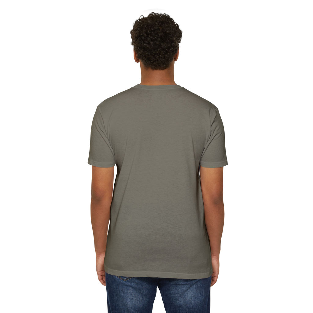 Men's plain gray t-shirt, back view