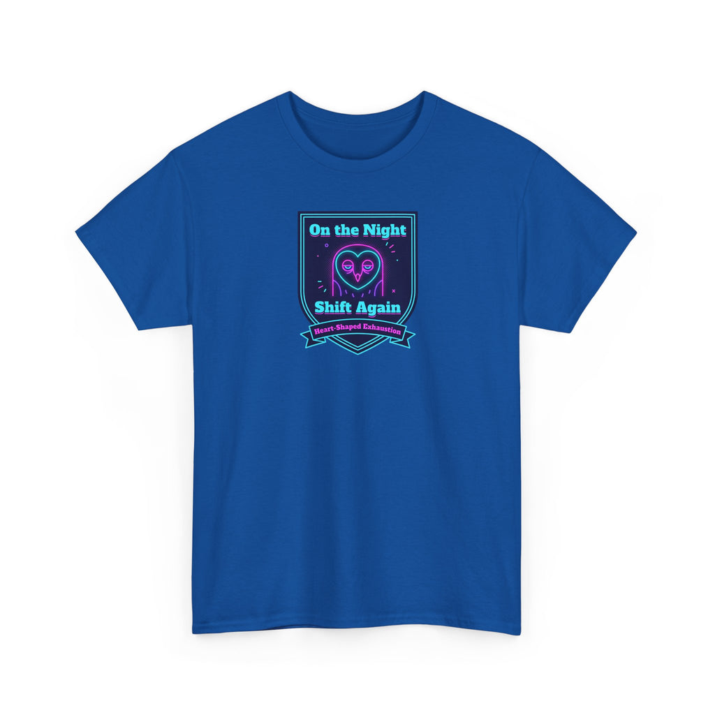 Blue T-shirt with crew neck and front graphic print