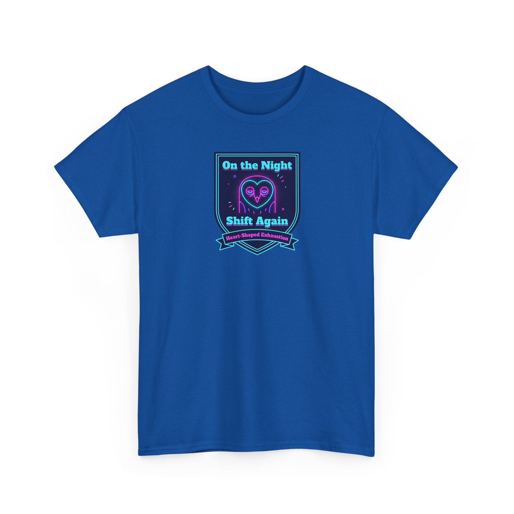 Blue T-shirt with crew neck and front graphic print