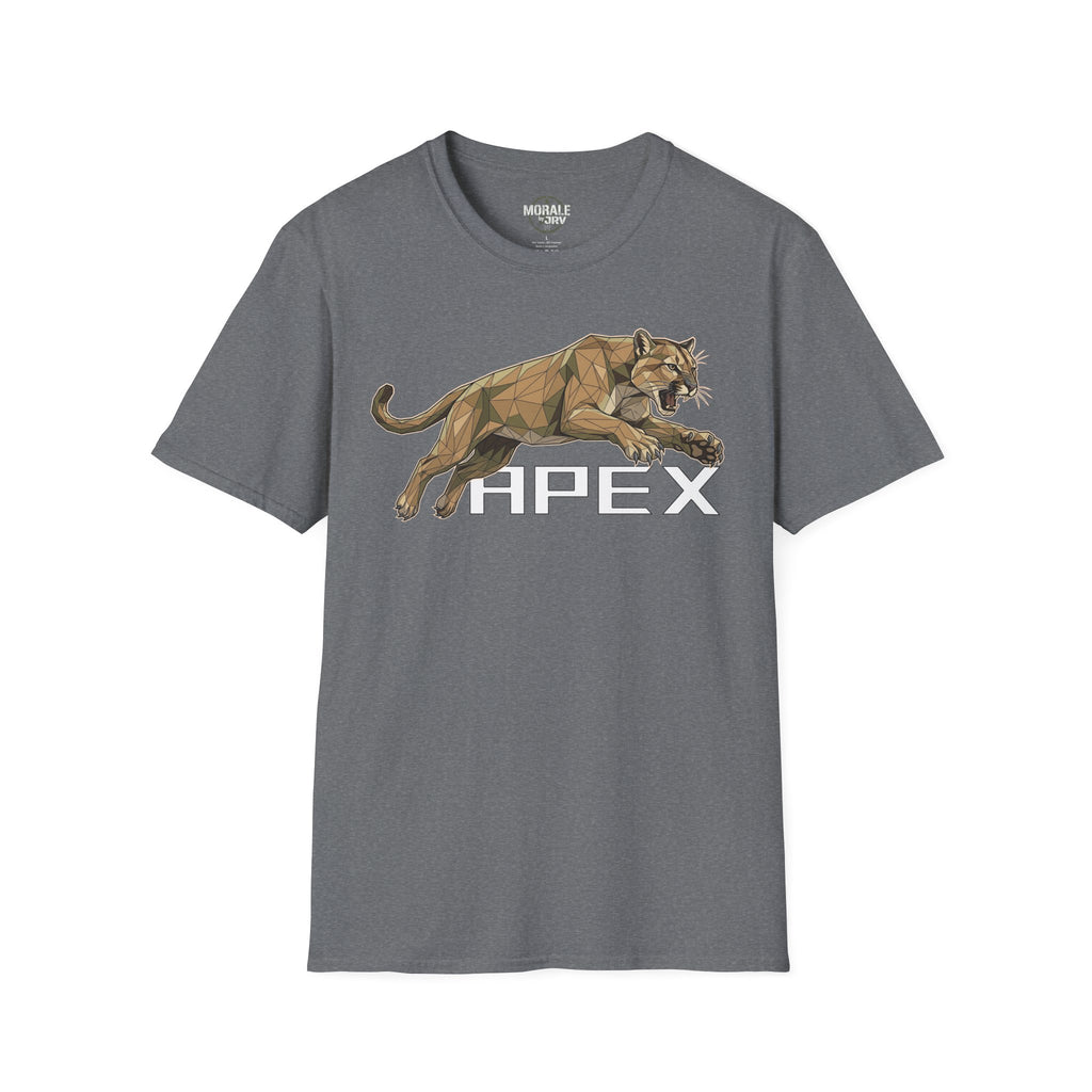 Leaping Cougar graphic T-shirt, dark heather gray, HPEX jumping cougar graphic