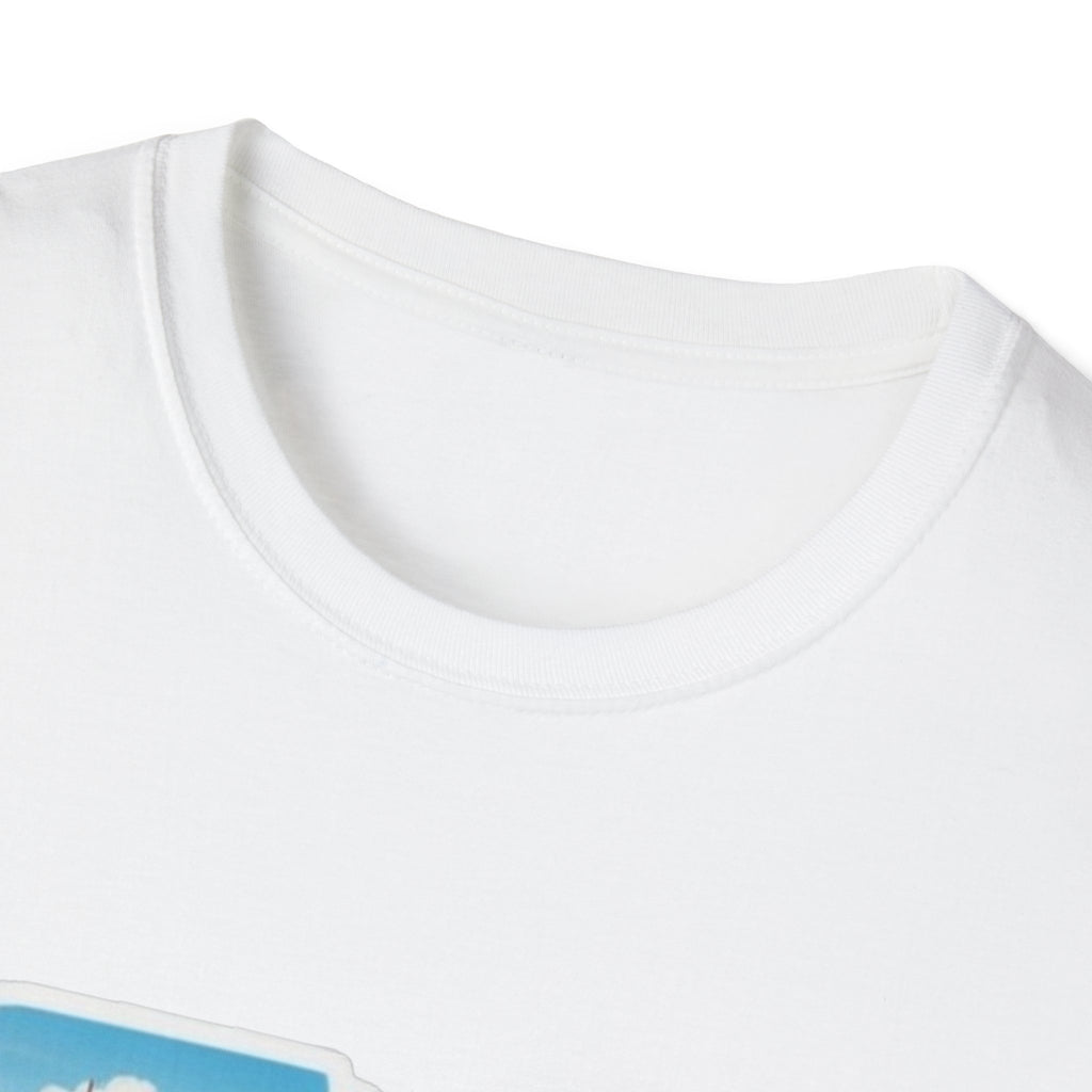 White T-shirt crew neck collar close-up