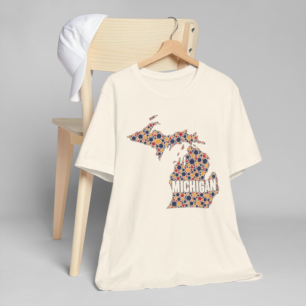 Michigan State Floral Map T-Shirt | Michigan Outline Graphic Tee