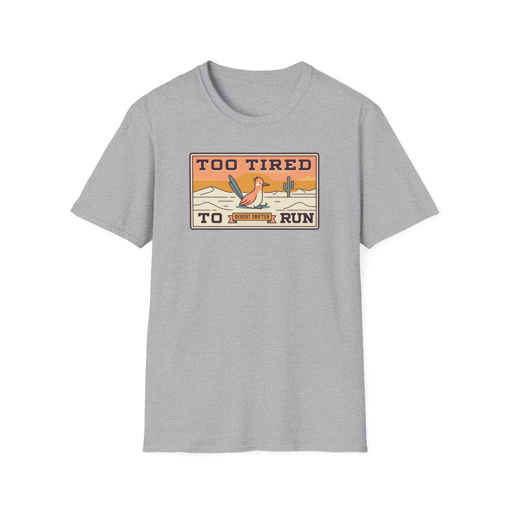 Light gray crew-neck T-shirt, short sleeves, plain front