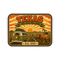 Kiss-cut Texas sticker with Lone Star State banner and Est. 1845