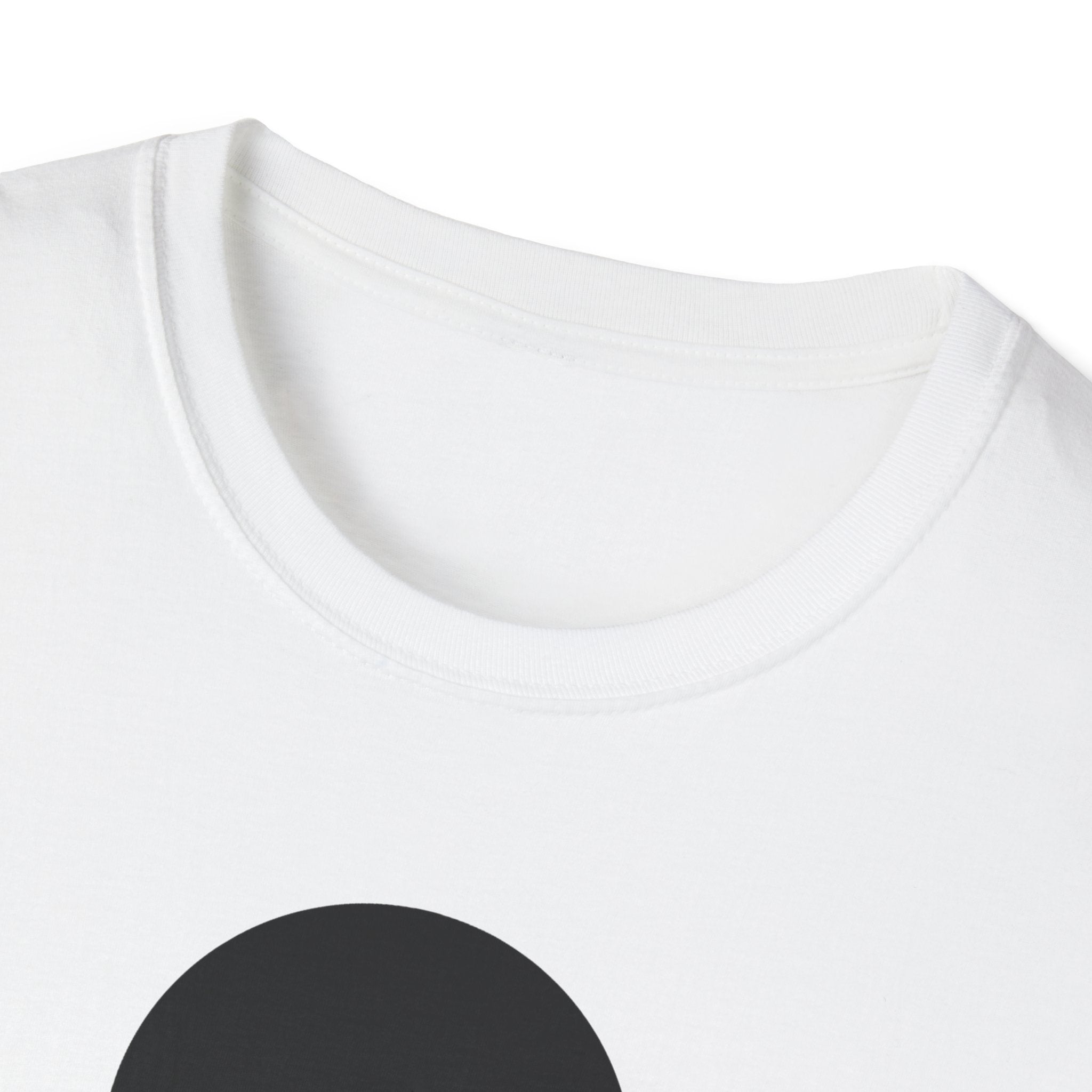 White T-shirt neckline close-up, top seam and soft fabric texture