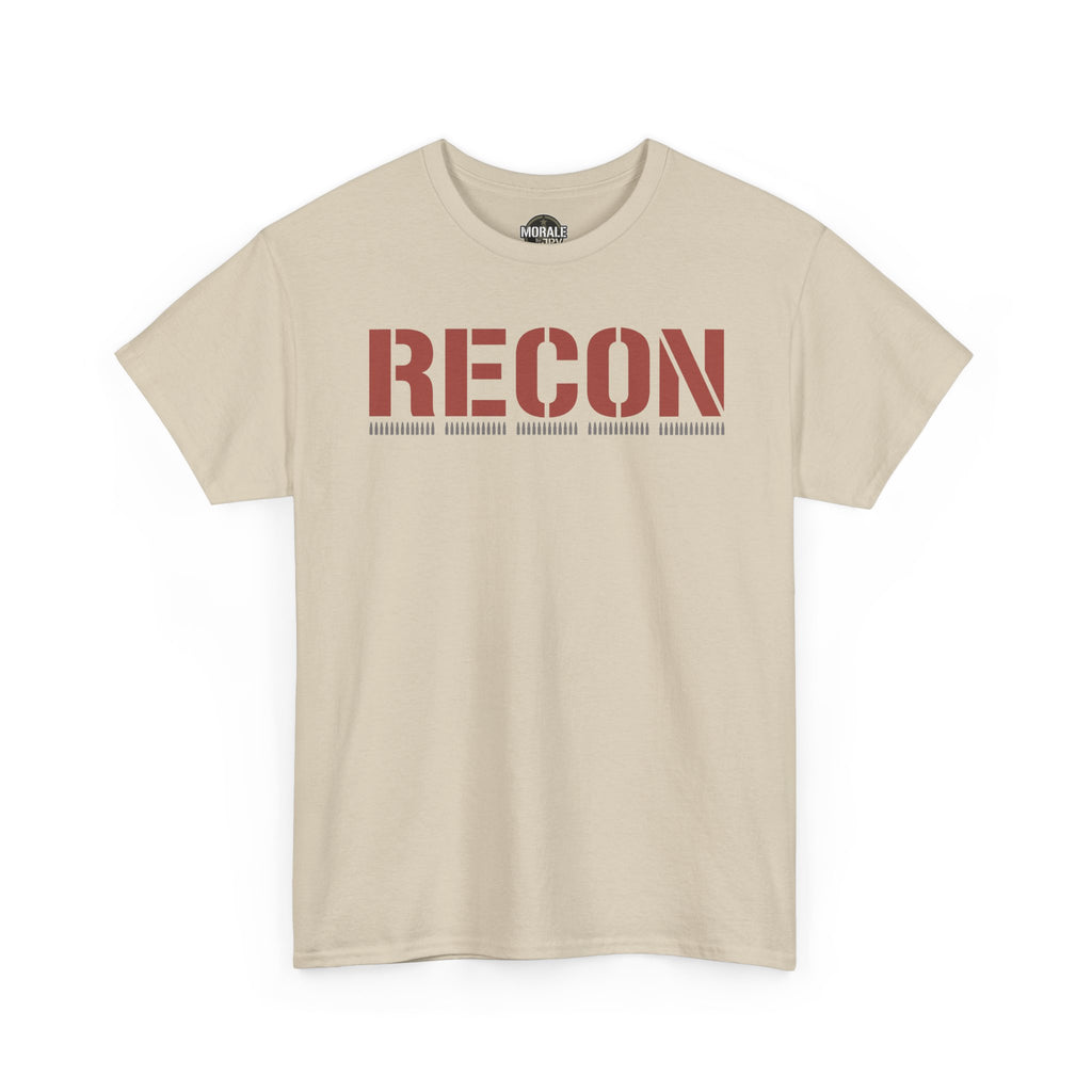 Sand unisex T-shirt with RECON graphic across chest