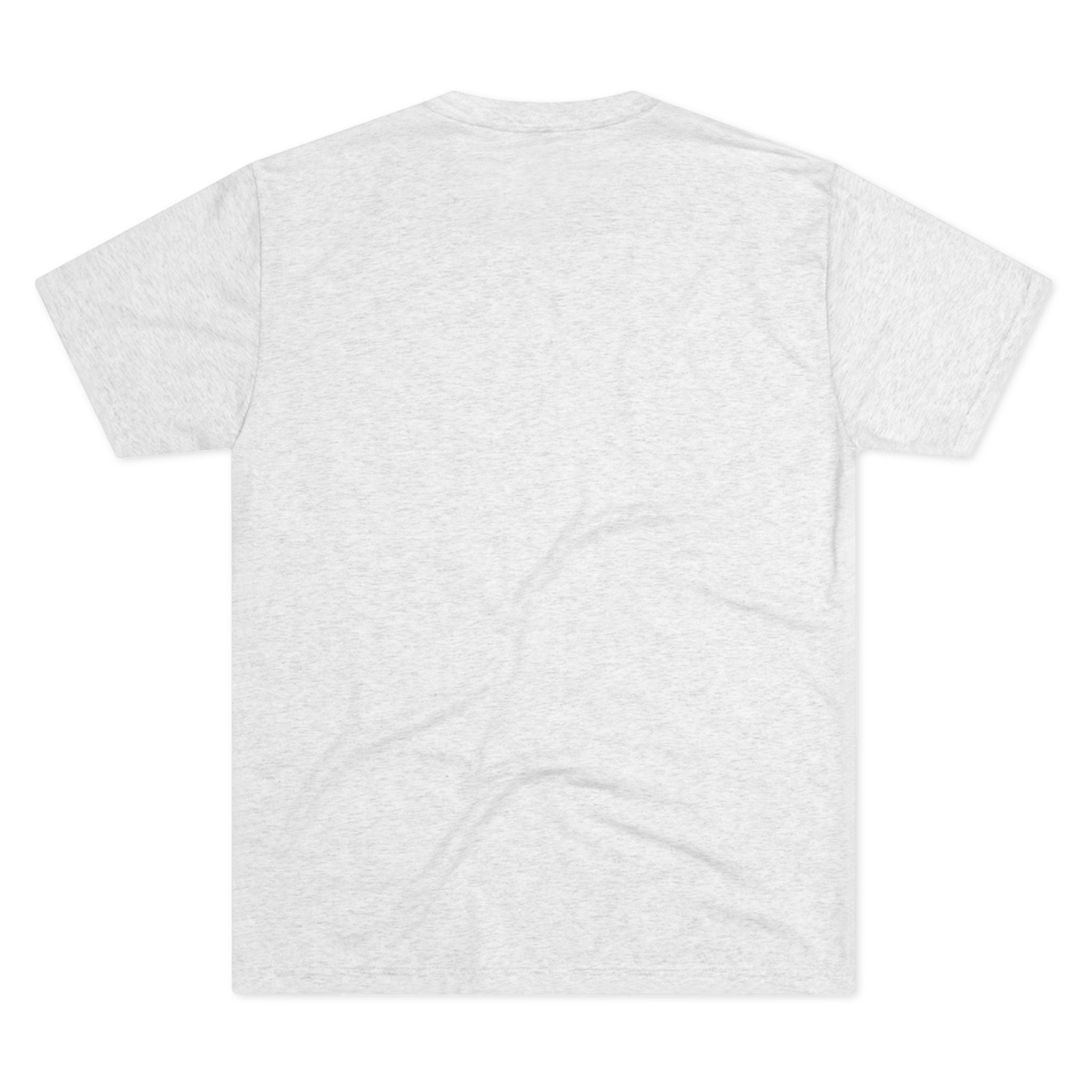 Light gray heather T-shirt back view, plain