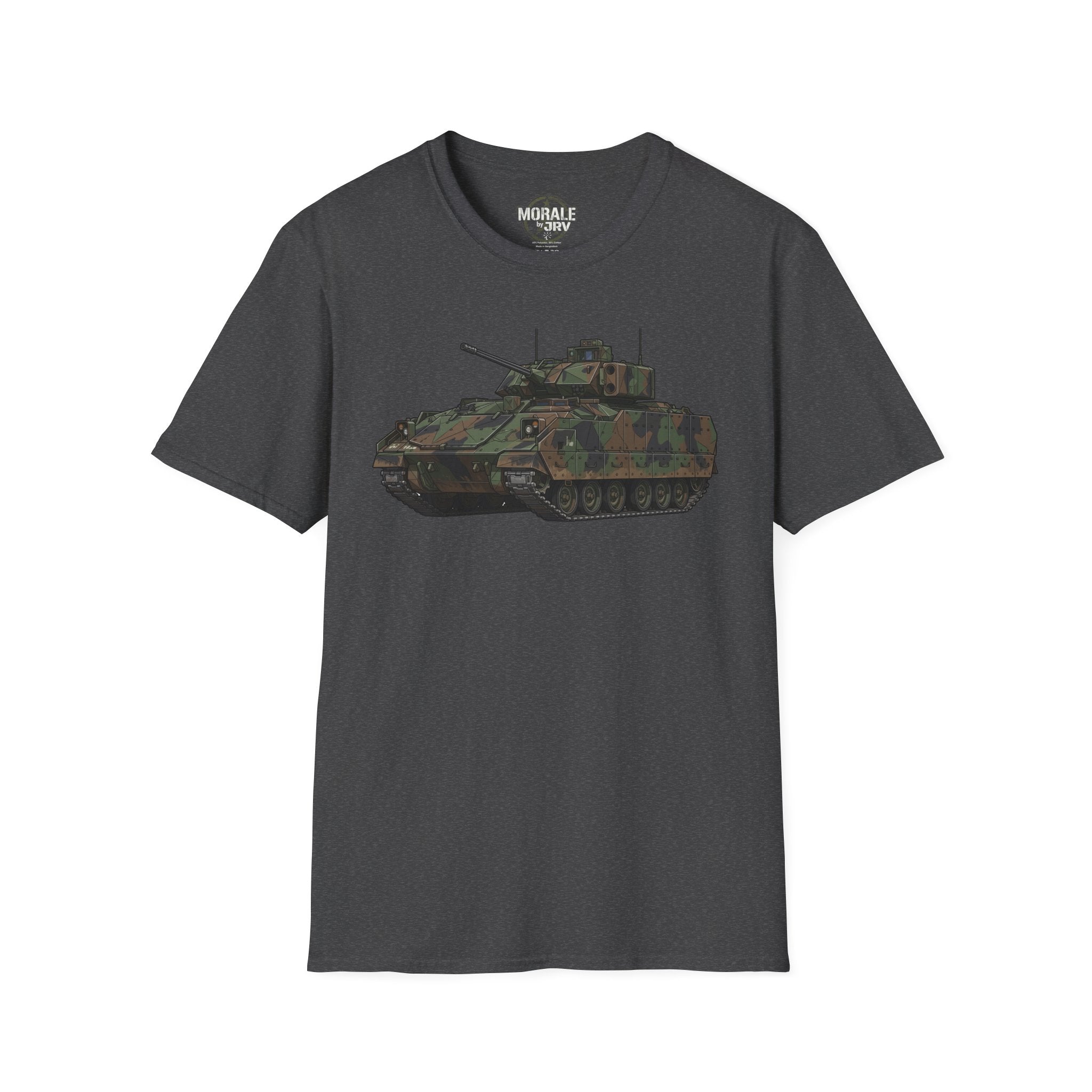 Tank graphic T-shirt in dark charcoal fabric