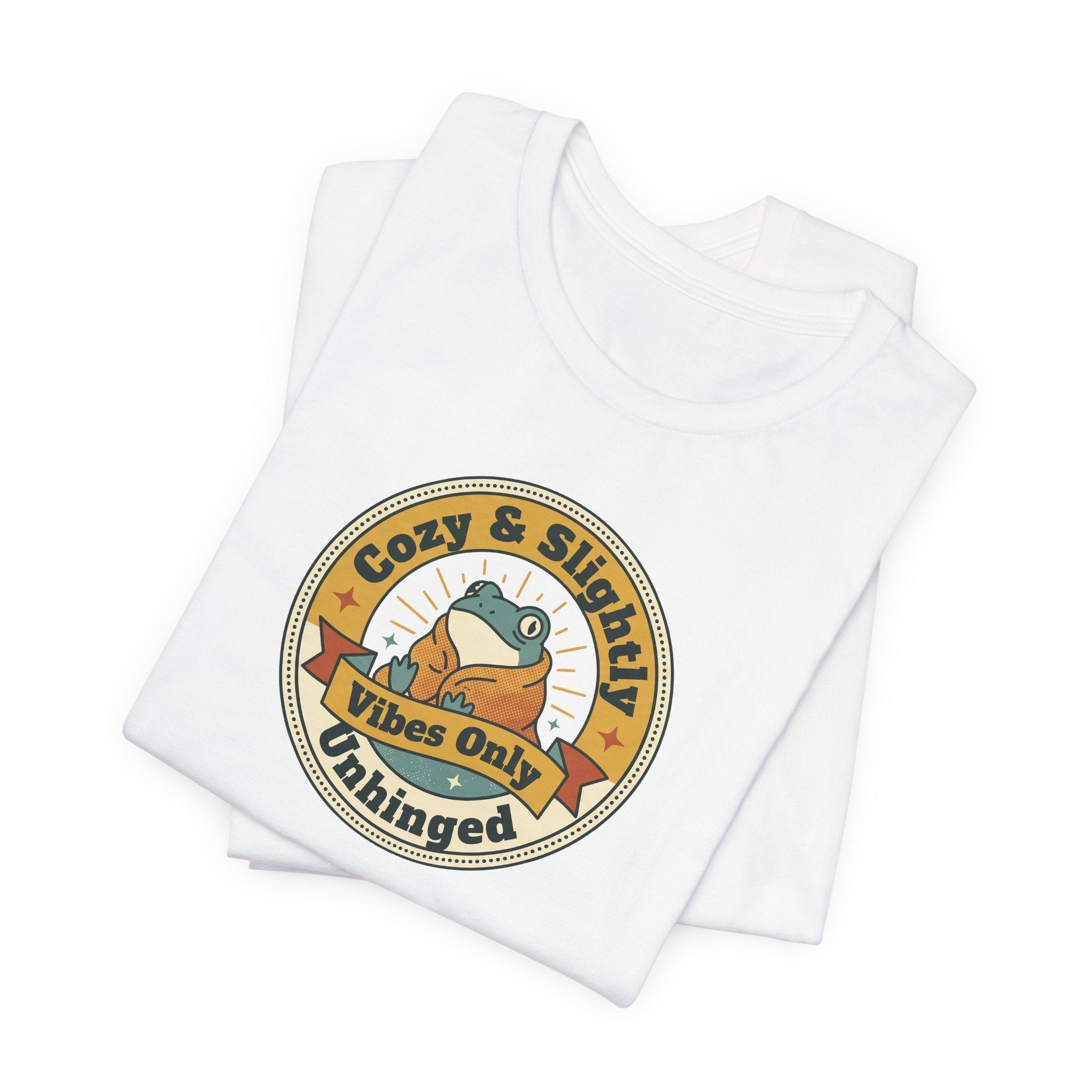 White T-shirt with circular sloth graphic print at chest