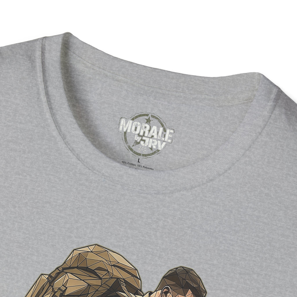 Sport Grey T-Shirt close-up of neck label and small chest emblem logo