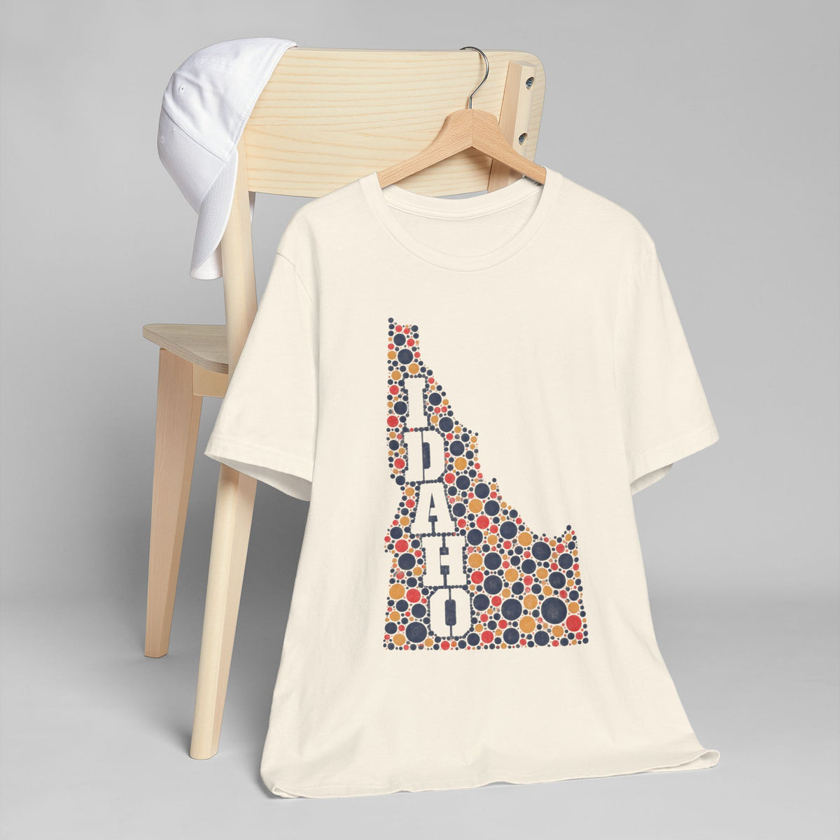 Idaho Polka Dot State Outline T-Shirt | Colorful Idaho Map Graphic Tee