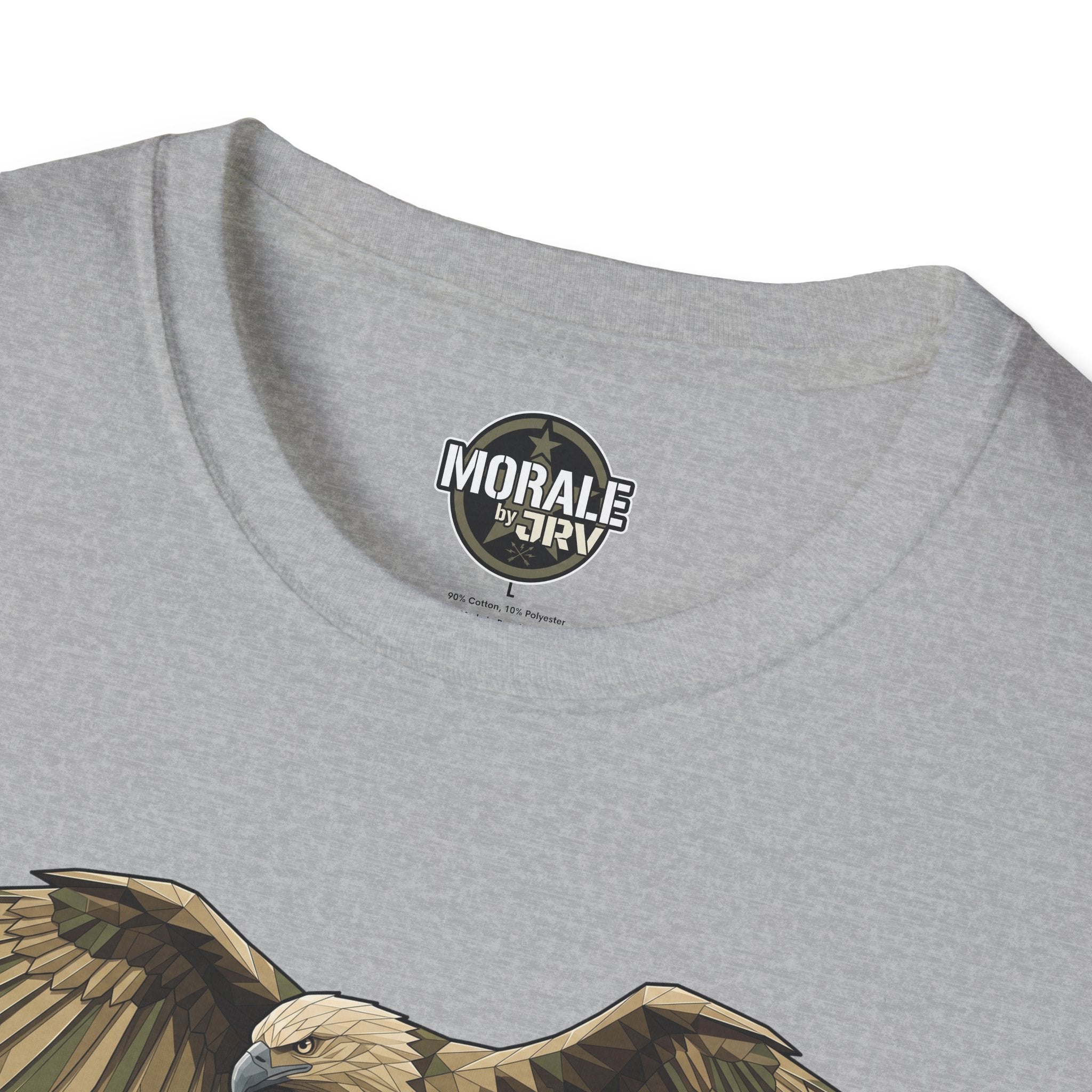 Sport Grey crew-neck T-shirt neckline emblem and partial eagle graphic