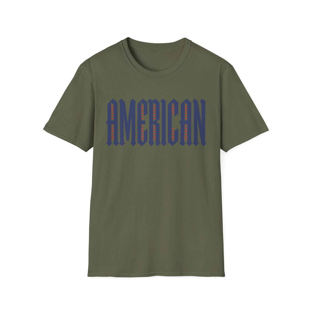 American Flag Stripe Lettering T-Shirt - Patriotic USA Pride Tee