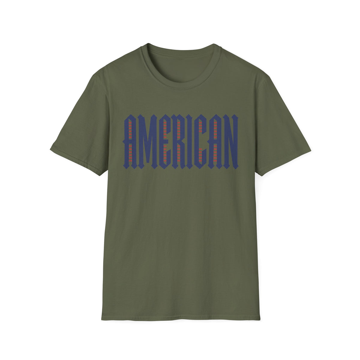 American Flag Stripe Lettering T-Shirt - Patriotic USA Pride Tee