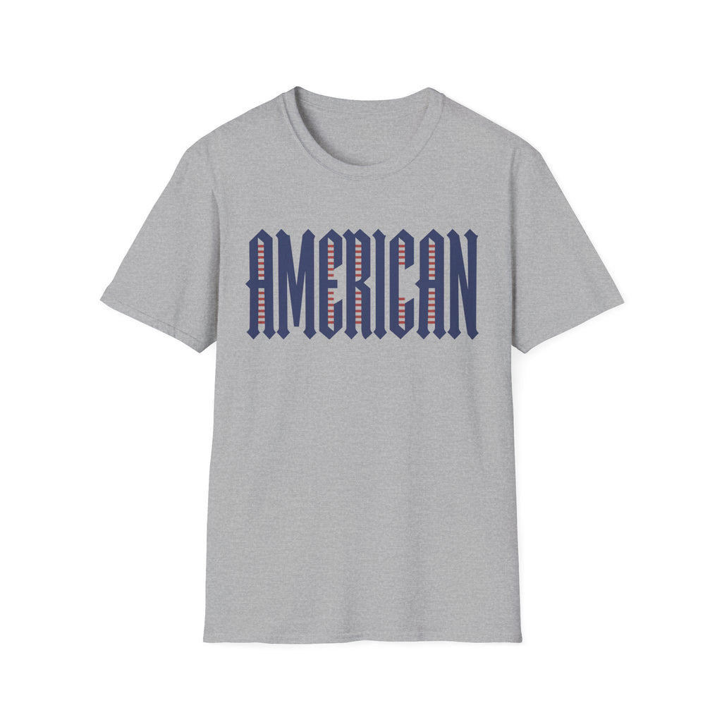 American Flag Stripe Lettering T-Shirt - Patriotic USA Pride Tee