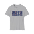 American Flag Stripe Lettering T-Shirt - Patriotic USA Pride Tee
