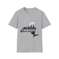 I AM NEW YORK graffiti T-shirt in Sport Grey with skyline graphic