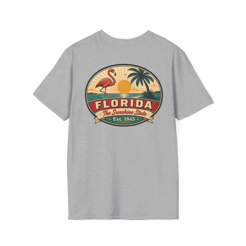 Light gray T-shirt with Florida badge graphic on chest