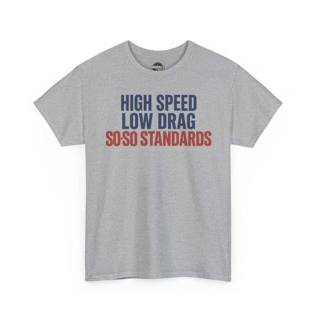 Sport grey crew-neck T-shirt with bold multicolor slogan print on the front.