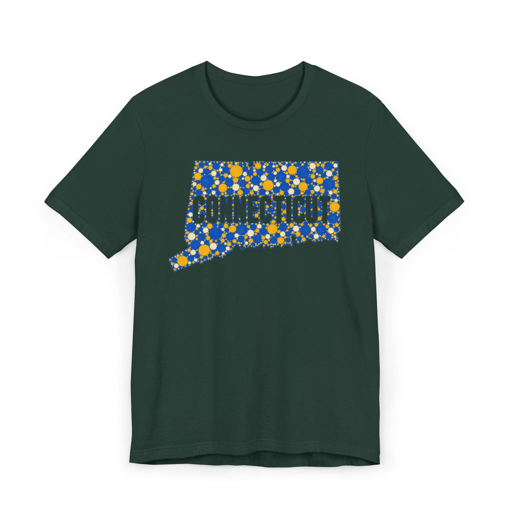 Connecticut State Floral Pattern T-Shirt | Connecticut Map Outline Graphic Tee