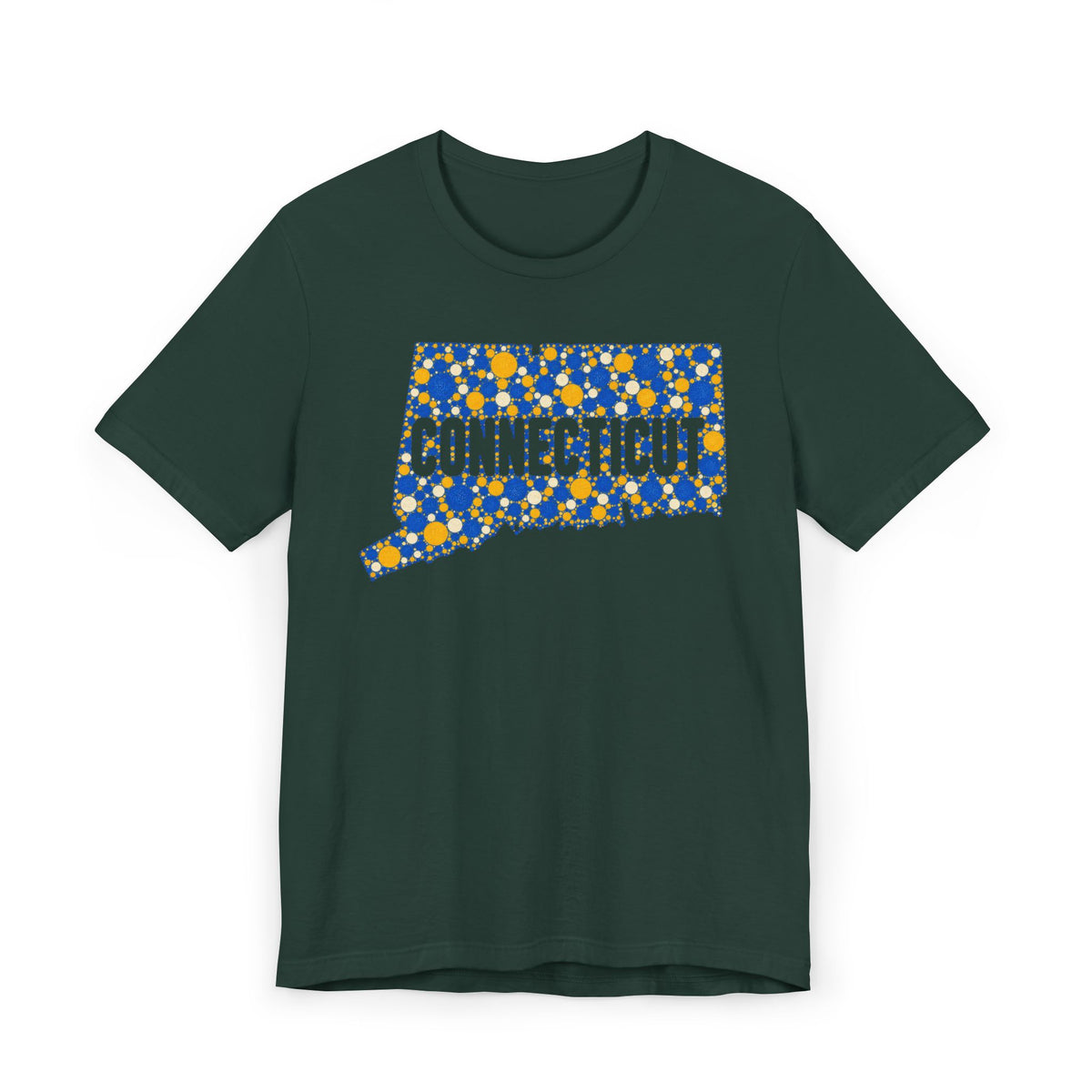 Connecticut State Floral Pattern T-Shirt | Connecticut Map Outline Graphic Tee
