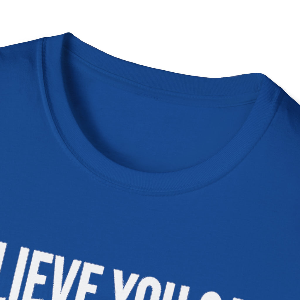 Blue T-shirt collar and crew neck