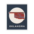 Kiss-cut vinyl Oklahoma sticker featuring oil rig silhouette and OKLAHOMA