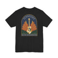 Black crew-neck T-shirt with Tennessee guitar art graphic on chest