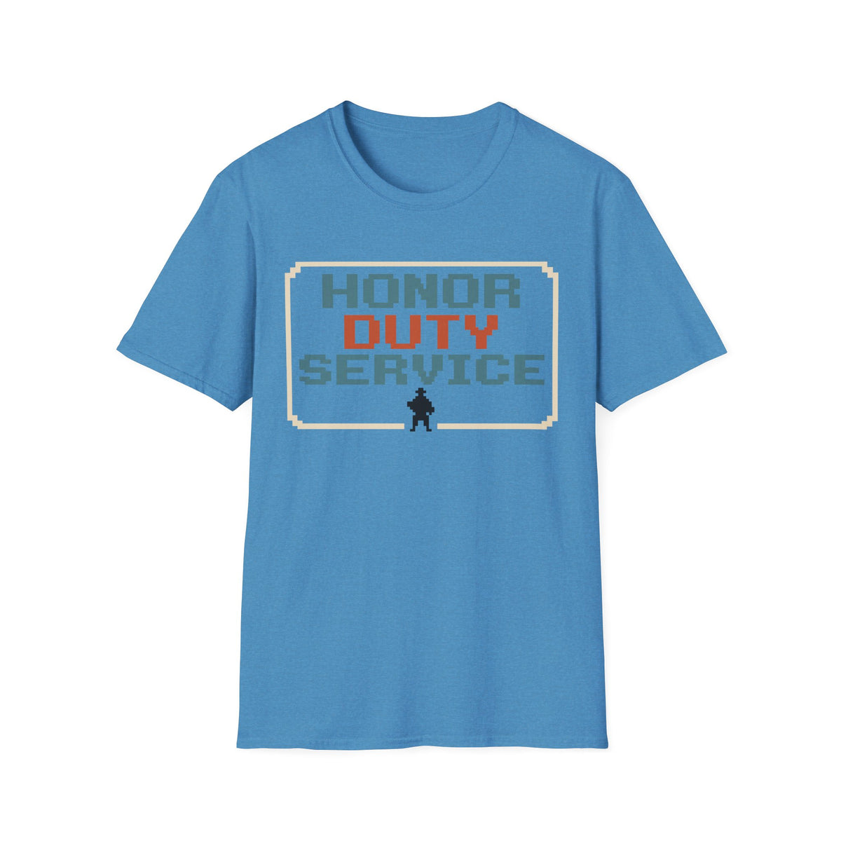 Honor Duty Service T-Shirt - Retro Pixel Veteran Tribute Tee