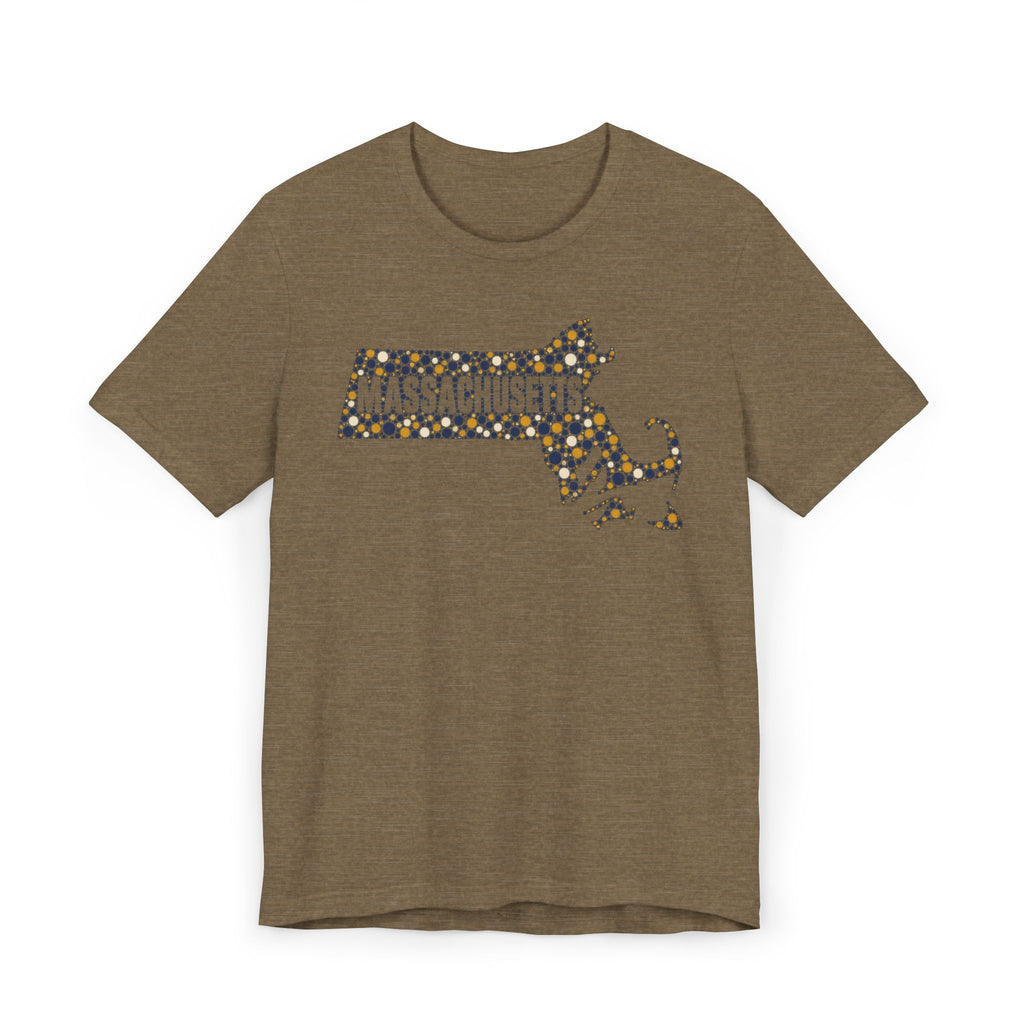 Massachusetts State Floral Map T-Shirt | Massachusetts Outline Graphic Tee