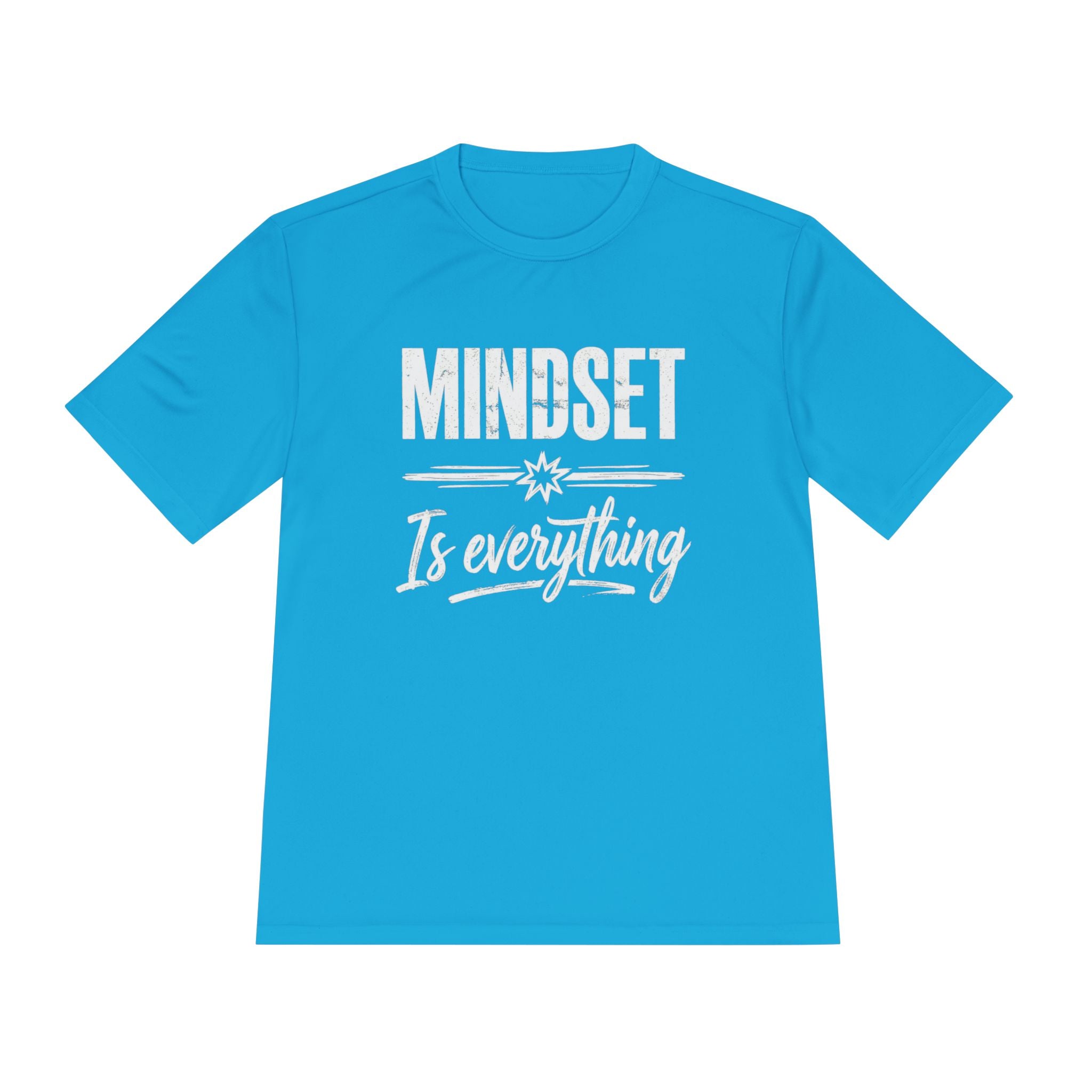 Tee azzurro chiaro con stampa motivazionale “MINDSET Is everything”