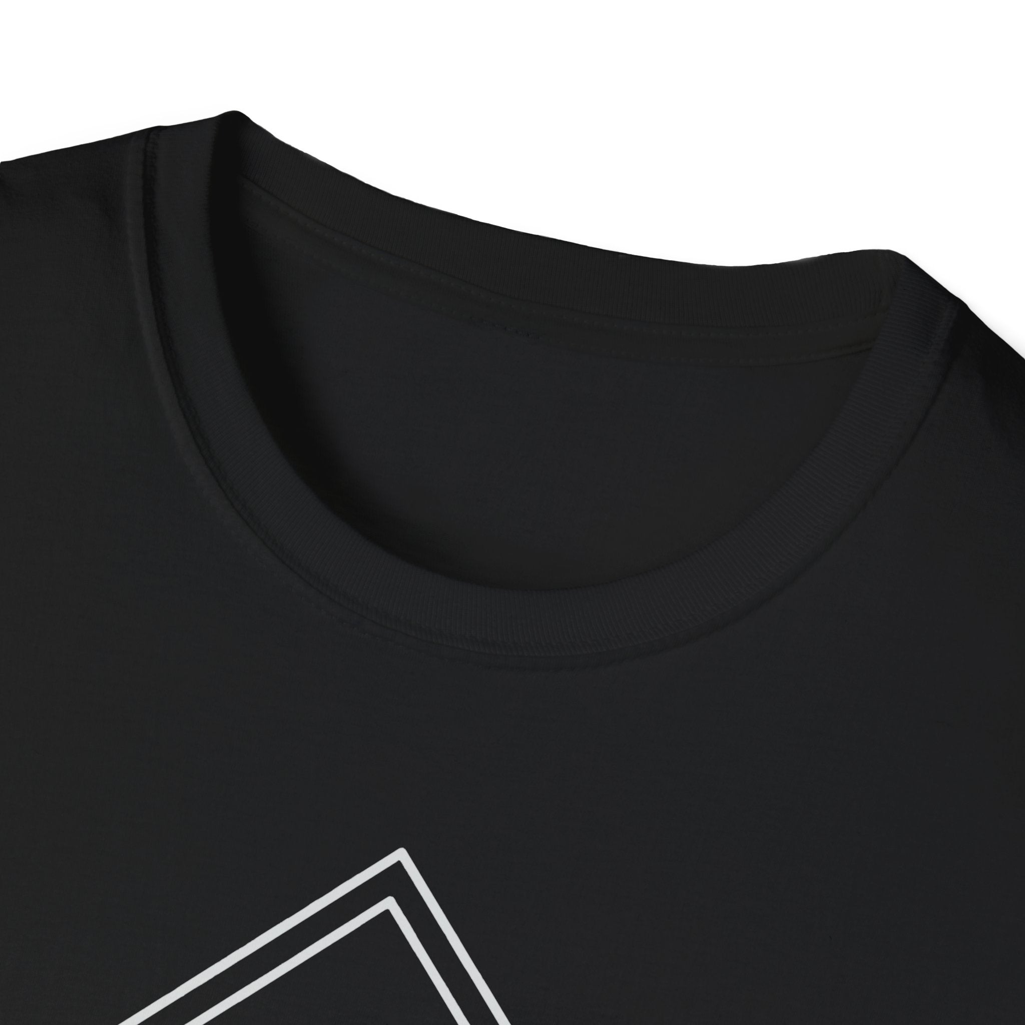 Black T-shirt neckline with ribbed crew collar