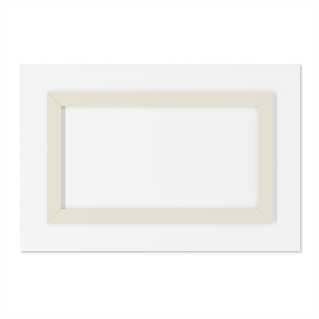 White acrylic wall art frame with recessed blank inner panel