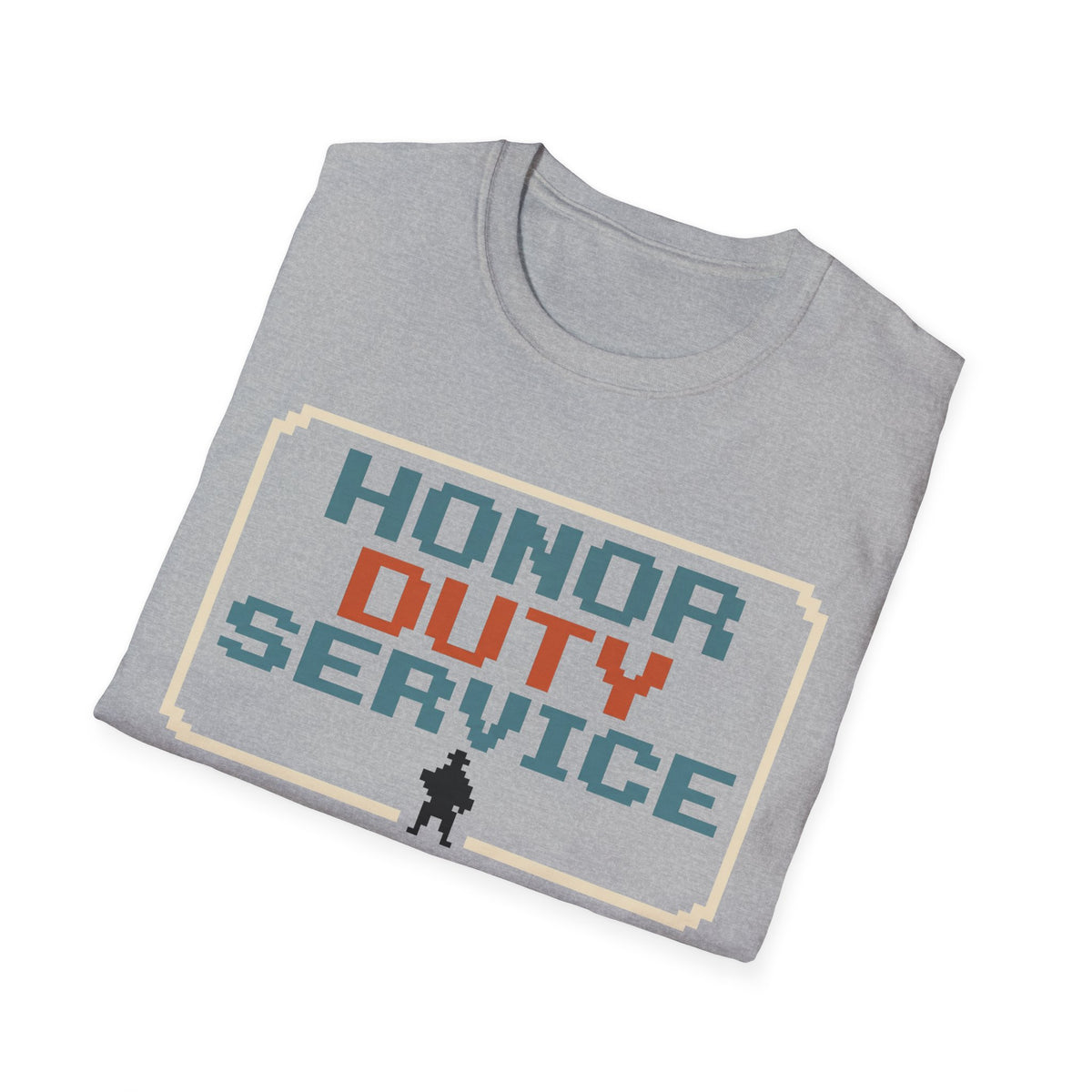 Honor Duty Service T-Shirt - Retro Pixel Veteran Tribute Tee