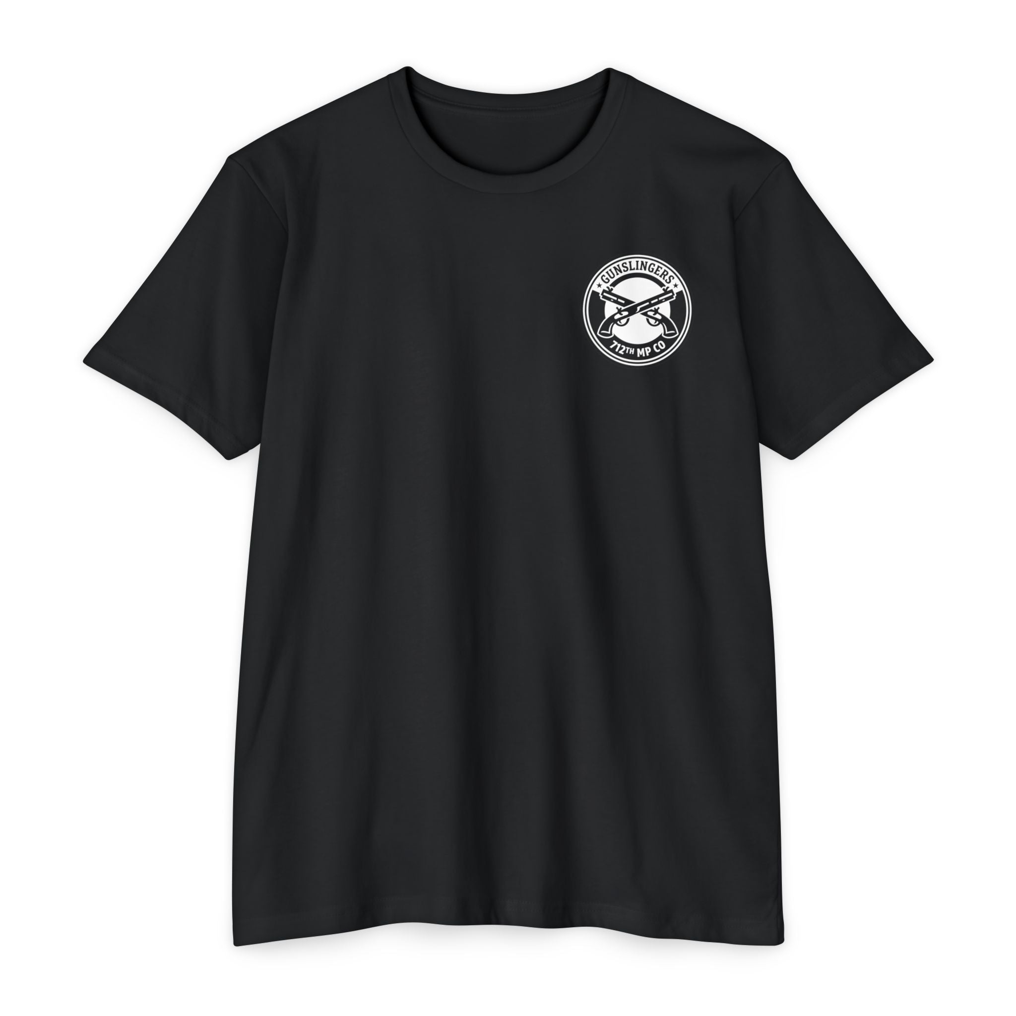 Black PT shirt with small circular logo on left chest