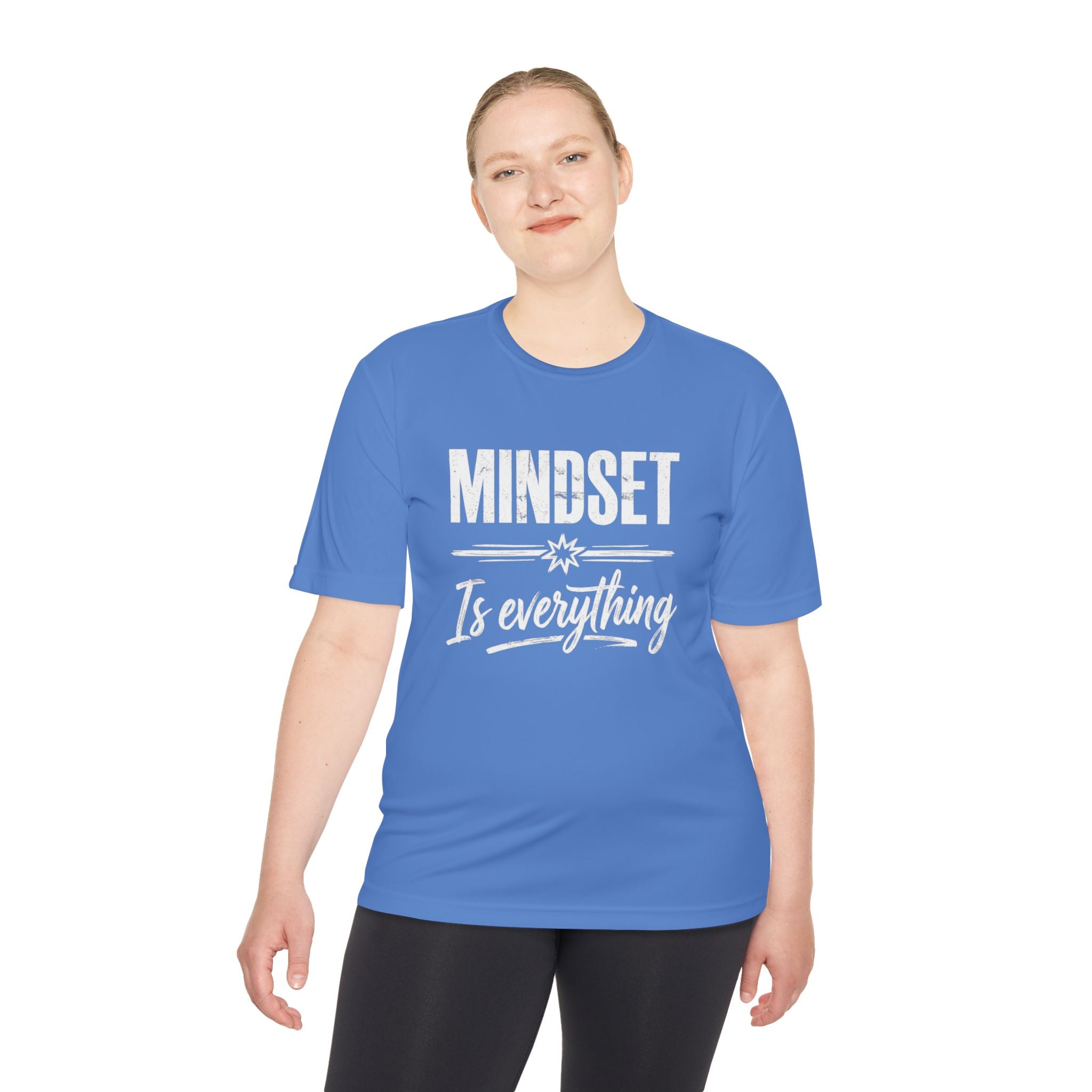Blaues Motivshirt mit „MINDSET“ Schriftzug und Stern über „It’s everything“
