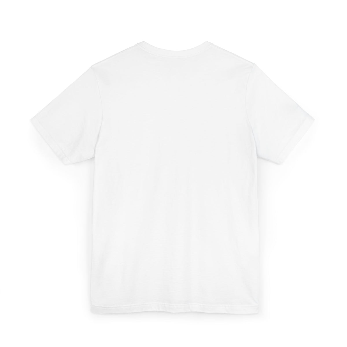 White crew-neck t-shirt back view with no graphic