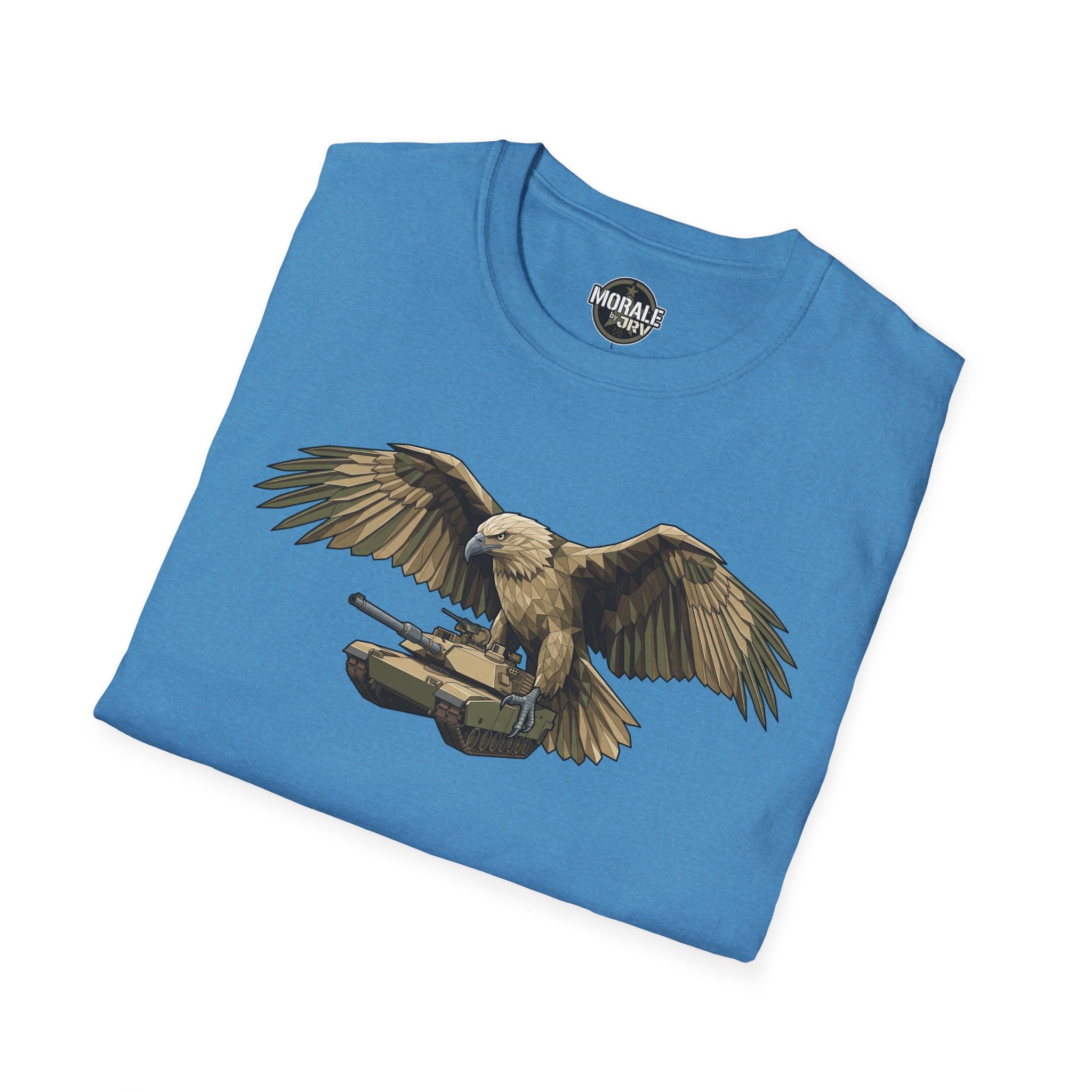 Bald Eagle T-Shirt (light blue) with bald eagle graphic in geometric style.